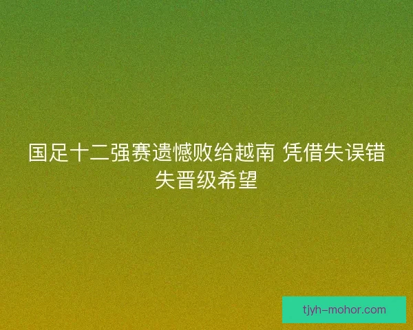 国足十二强赛遗憾败给越南 凭借失误错失晋级希望