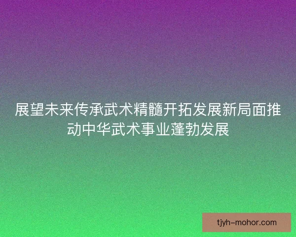 展望未来传承武术精髓开拓发展新局面推动中华武术事业蓬勃发展 展望未来传承武术精髓开拓发展新局面推动中华武术事业蓬勃发展