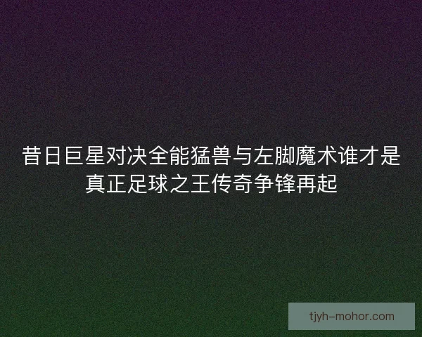 昔日巨星对决全能猛兽与左脚魔术谁才是真正足球之王传奇争锋再起 昔日巨星对决全能猛兽与左脚魔术谁才是真正足球之王传奇争锋再起