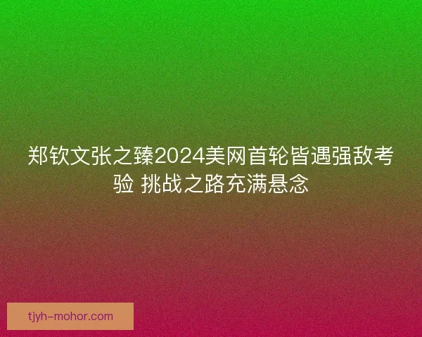 郑钦文张之臻2024美网首轮皆遇强敌考验 挑战之路充满悬念